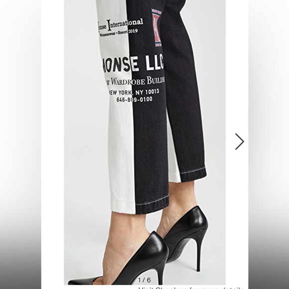 Designer Monse luxury brand limited edition half and half jeans timeless piece - Picture 2 of 16